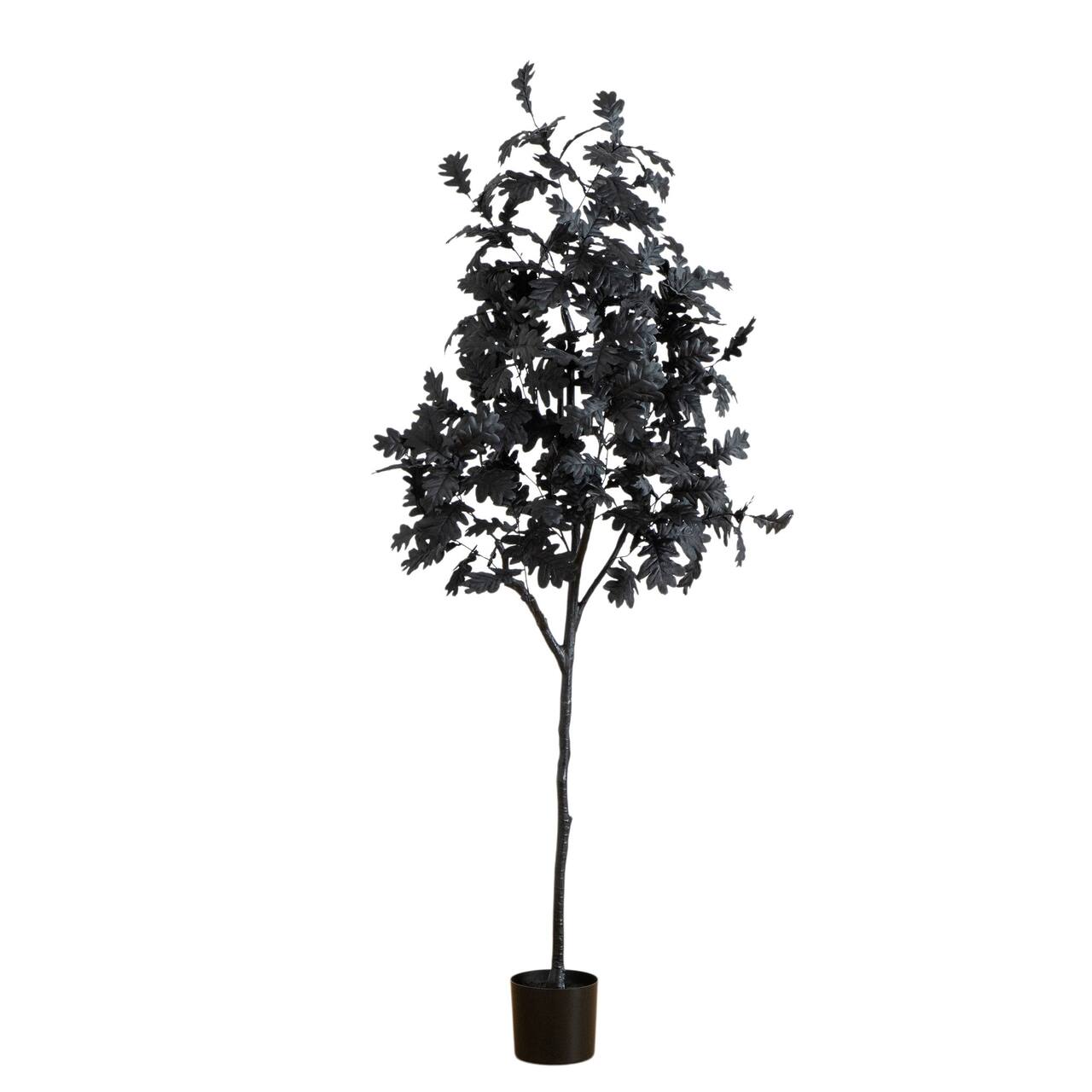 6ft. Artificial Halloween Black Oak Tree
